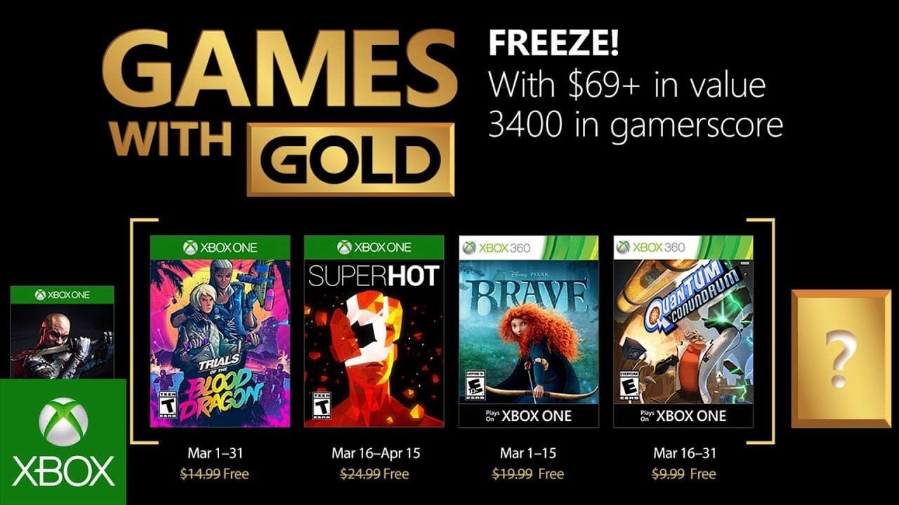 Games With Gold Xbox One March 2018